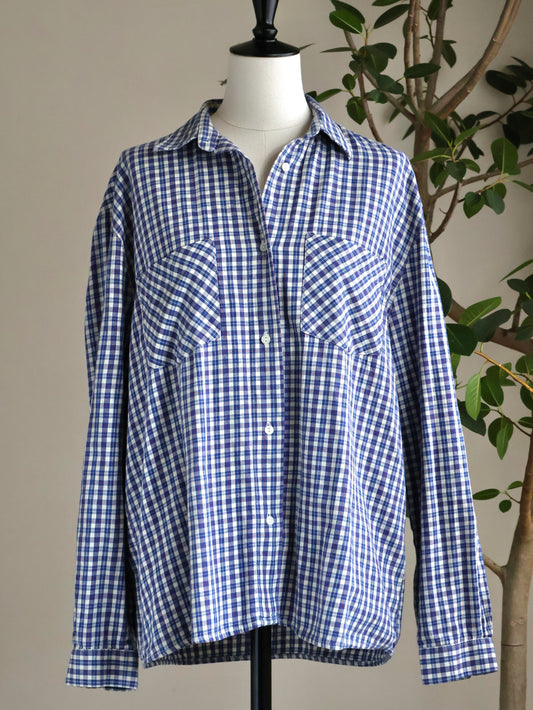 【sizeM-L】Italy Cotton Check Shirt