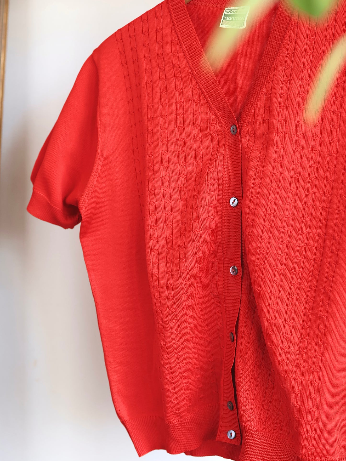 Cable Knit Short Sleeve Cardigan