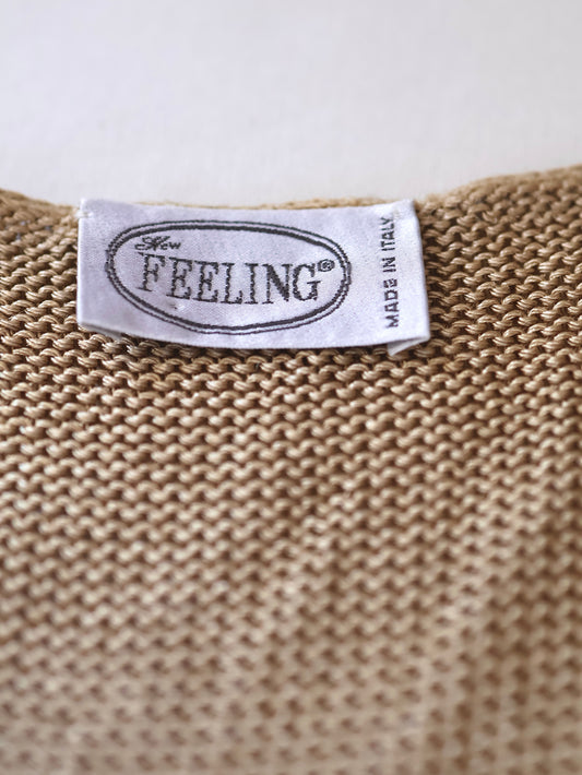 Bronze V-Neck Knit Cardigan