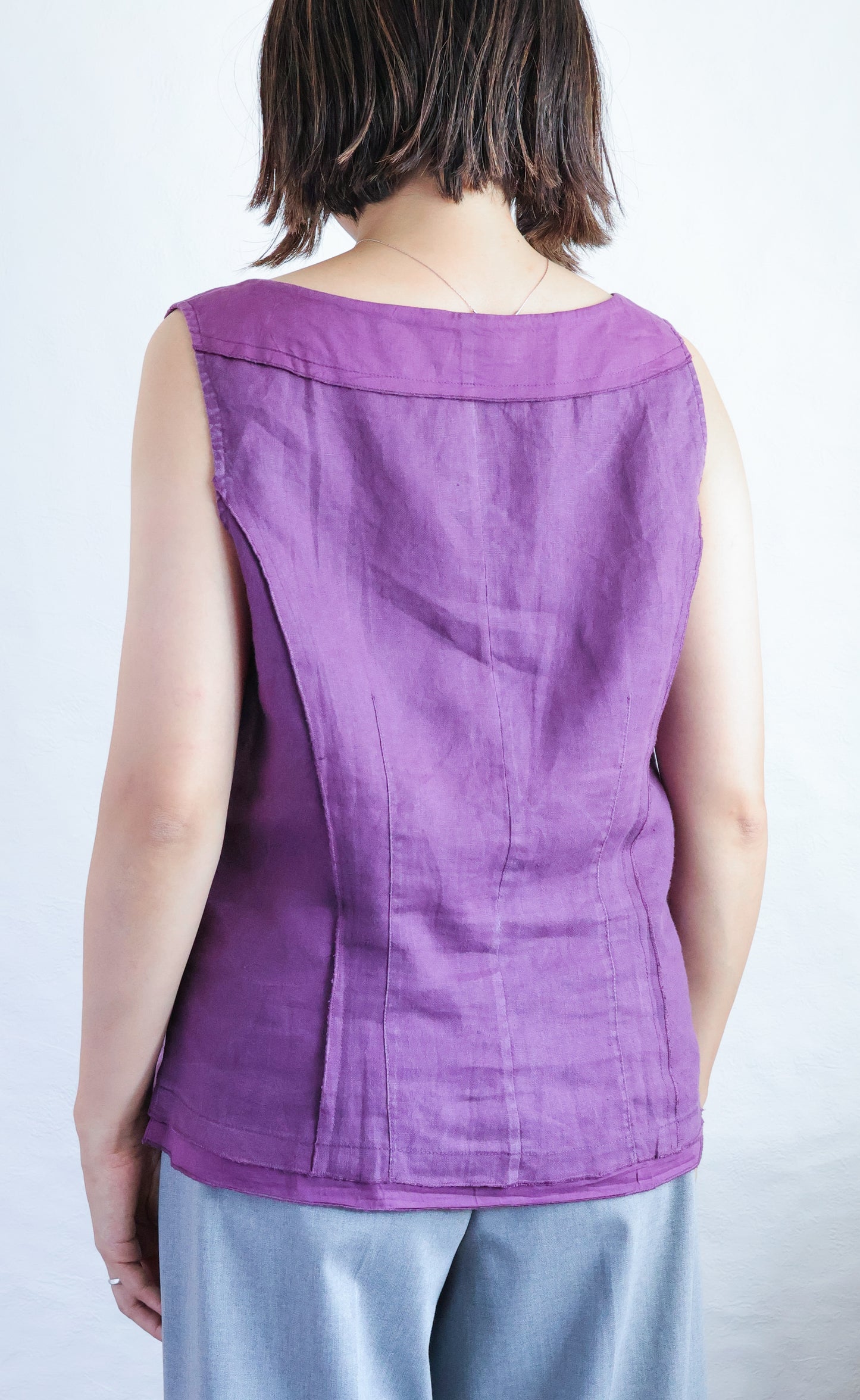 100% Linen Burton Ribbon Detail Top