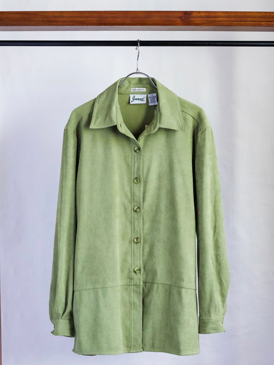 【sizeM-L】1990’s Faux Suede Shirt Jacket