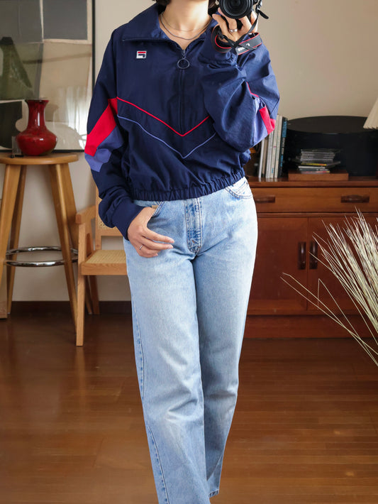 【sizeS-M】1990’s FILA Half-Zip Nylon Track Jacket
