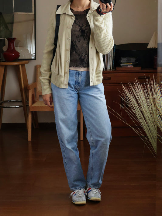 【sizeM】1970’s Suede × Knit Docking Jacket(Made In W.-GERMANY)