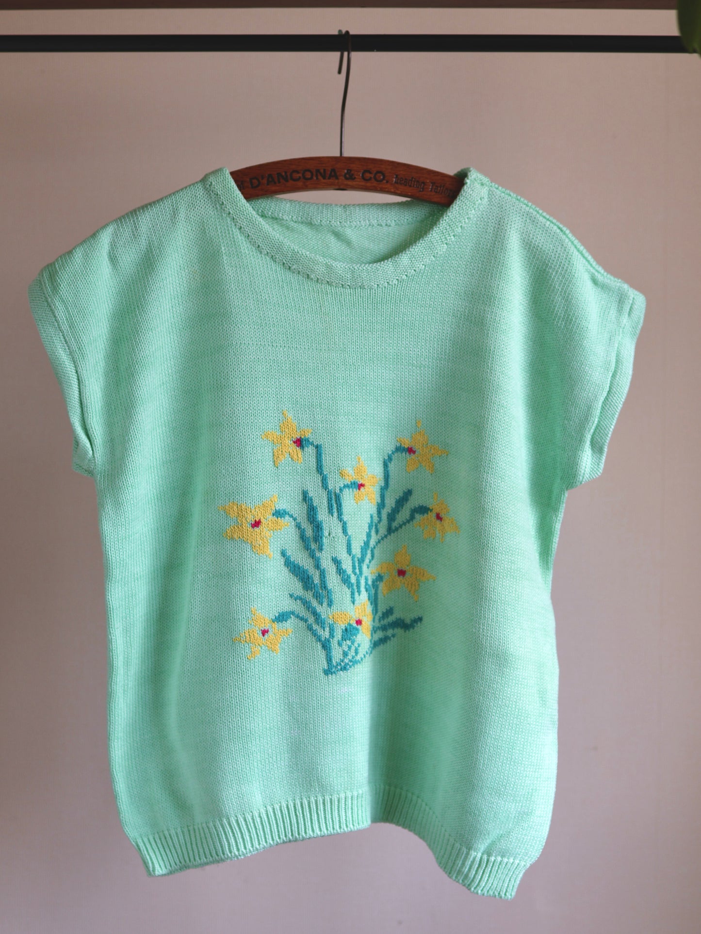Vintage Floral Motif Cotton Summer Knit