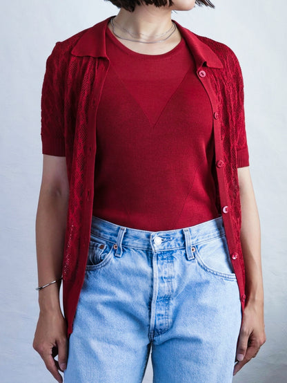 GIVENCHY Rayon Openwork Knit Ensemble