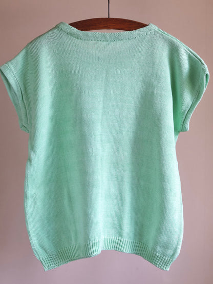 Vintage Floral Motif Cotton Summer Knit