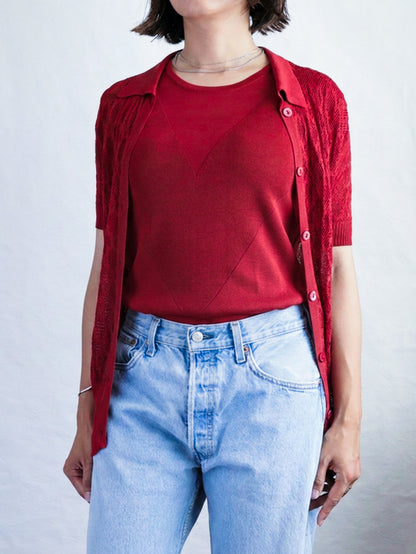 GIVENCHY Rayon Openwork Knit Ensemble