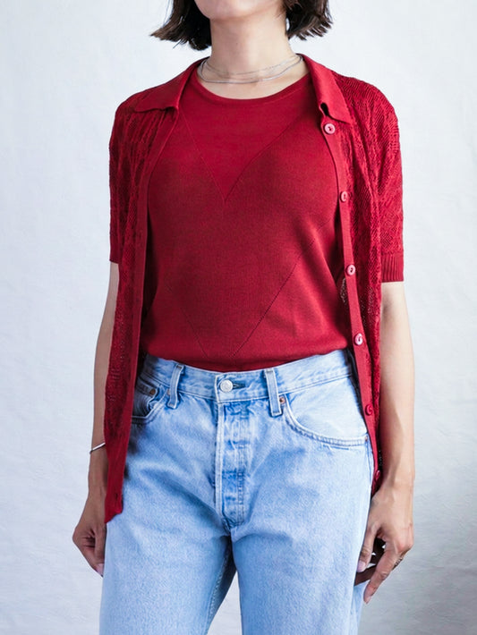 GIVENCHY Rayon Openwork Knit Ensemble