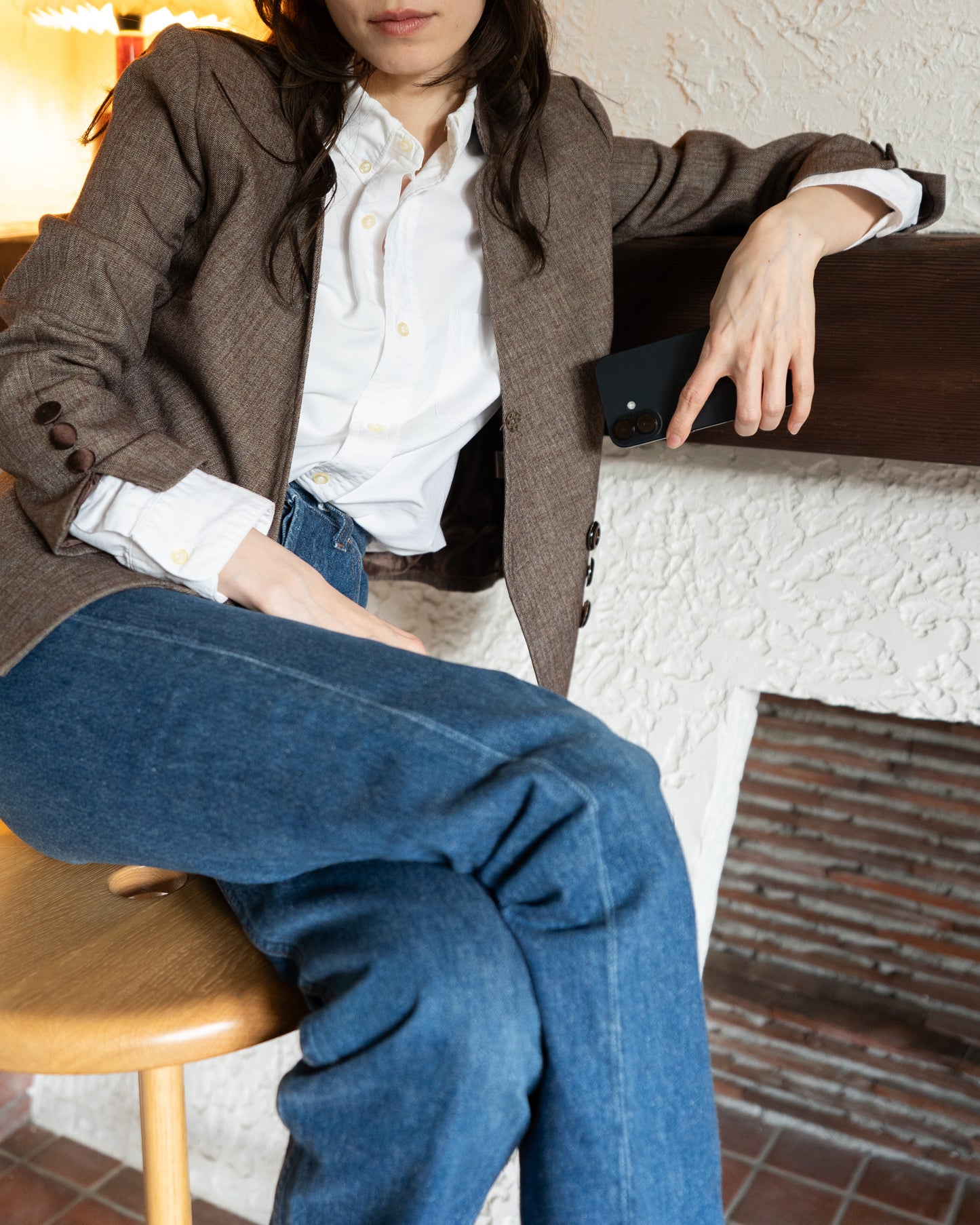 Cotton-Blend Design-Collar Jacket