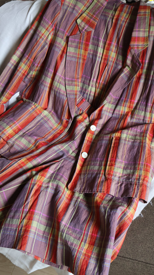 バーバリー　チェックジャケット＆ハーフパンツセットアップ