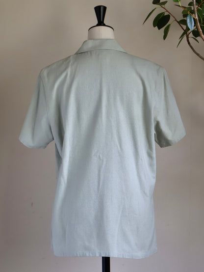 Slub Silk Open Collar Shirt