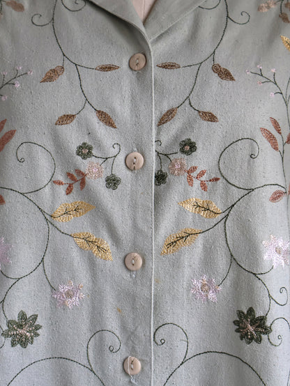 Slub Silk Open Collar Shirt