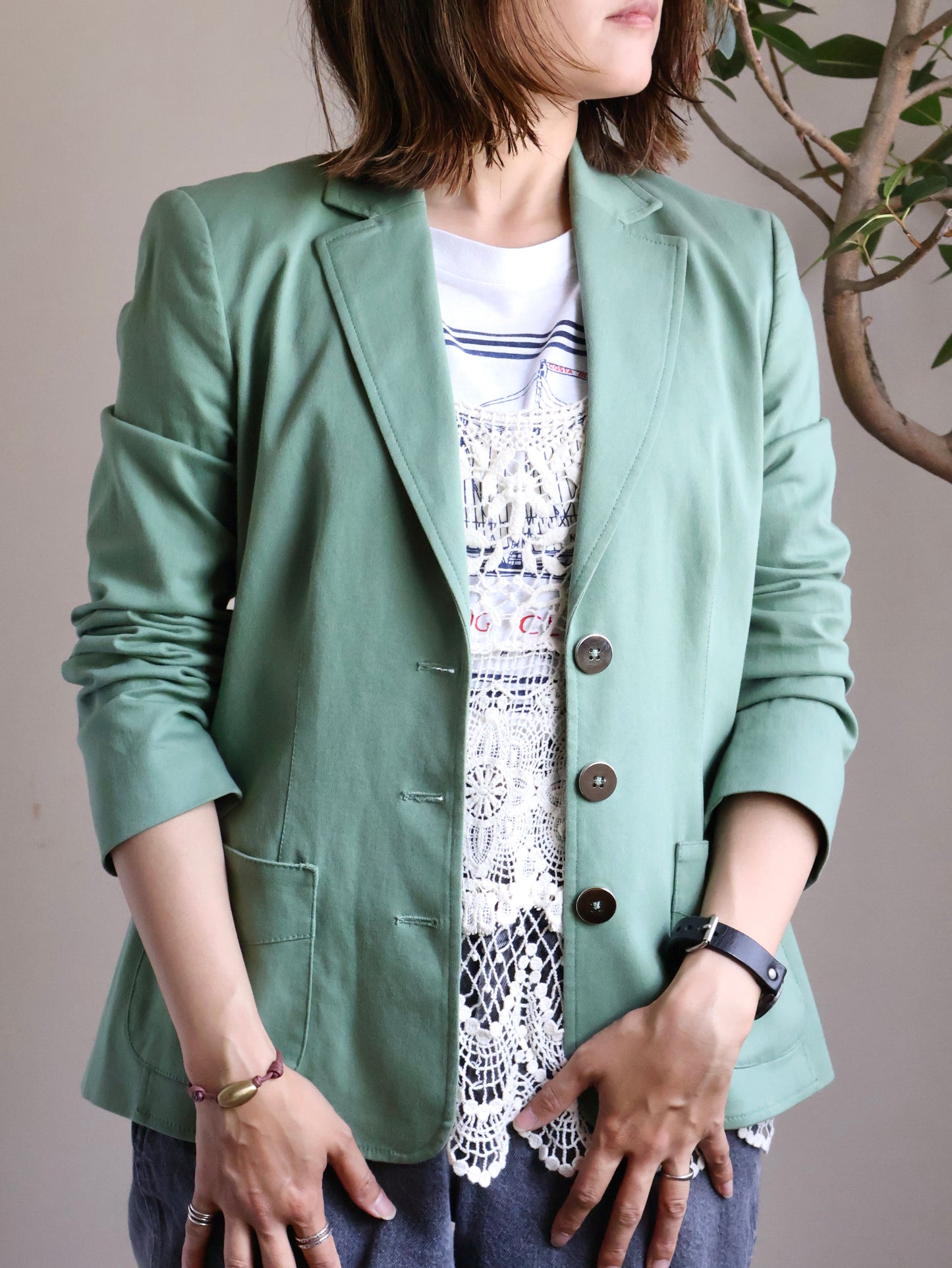 Cotton Stretch Jacket Made in Italy