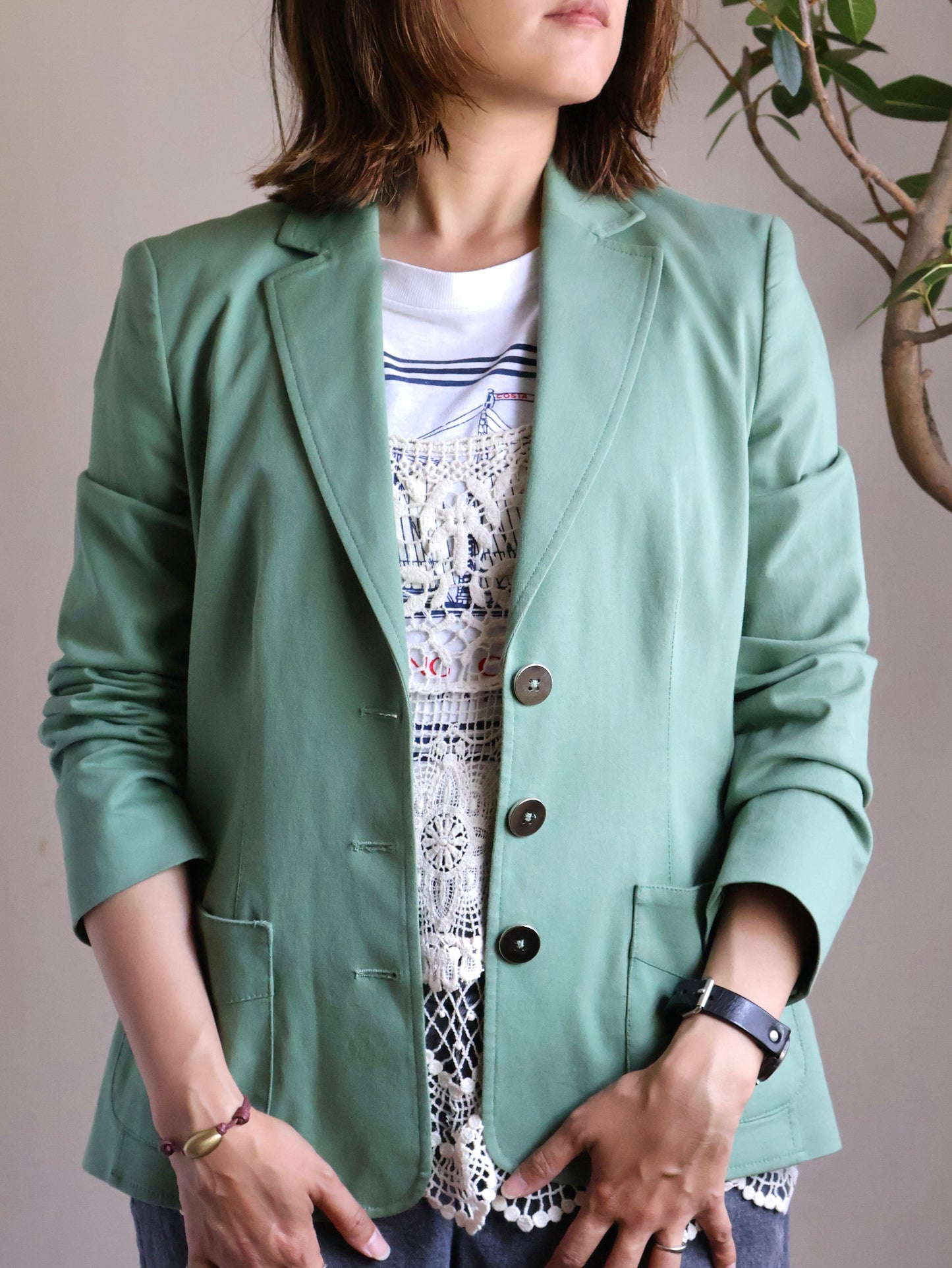 Cotton Stretch Jacket Made in Italy