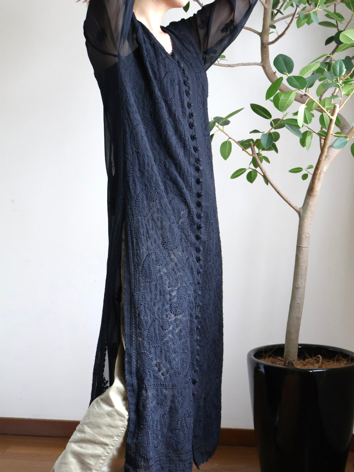 Botanical Embroidery Dress