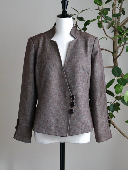 Cotton-Blend Design-Collar Jacket