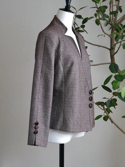 Cotton-Blend Design-Collar Jacket
