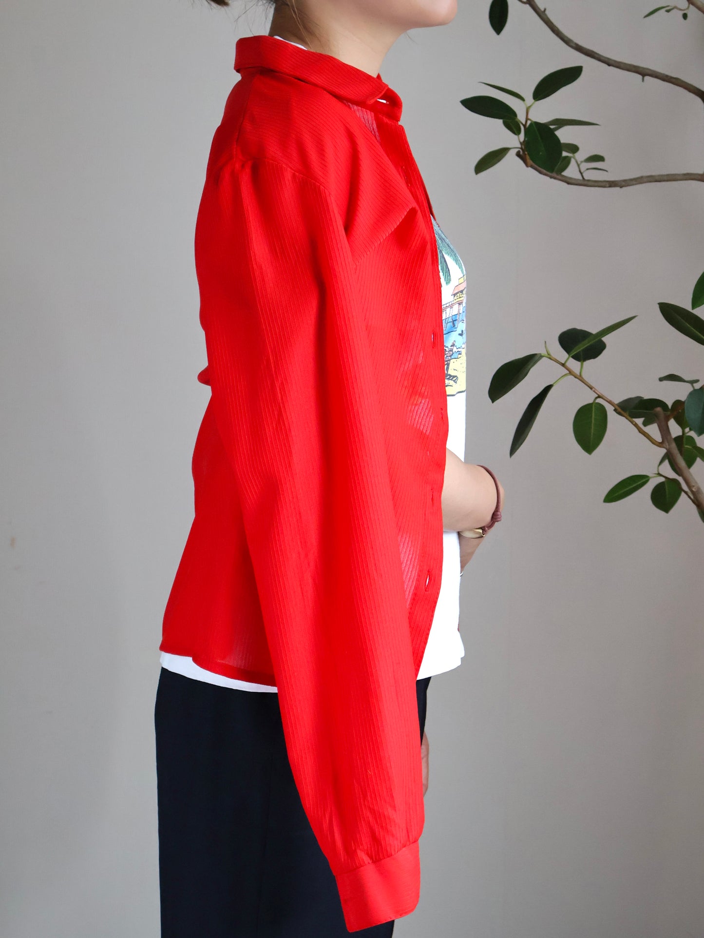 French Ripple Sheer Shirt