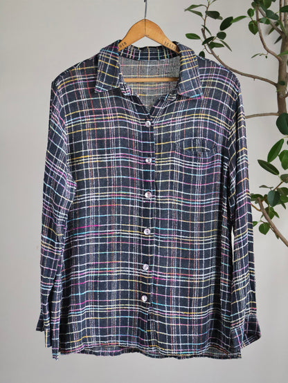 Neon Check Sheer Shirt