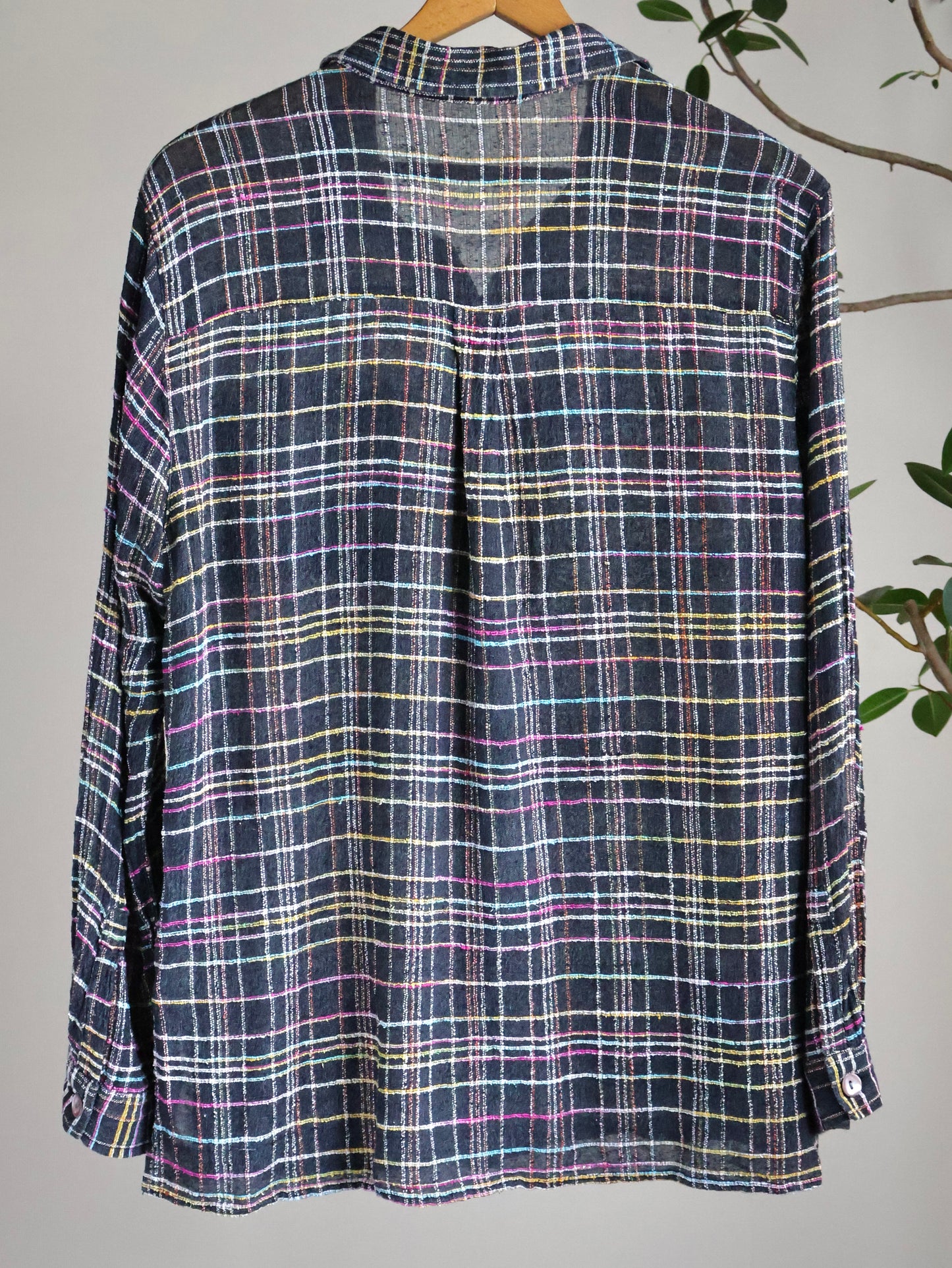 Neon Check Sheer Shirt