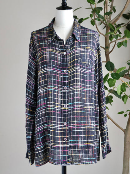 Neon Check Sheer Shirt