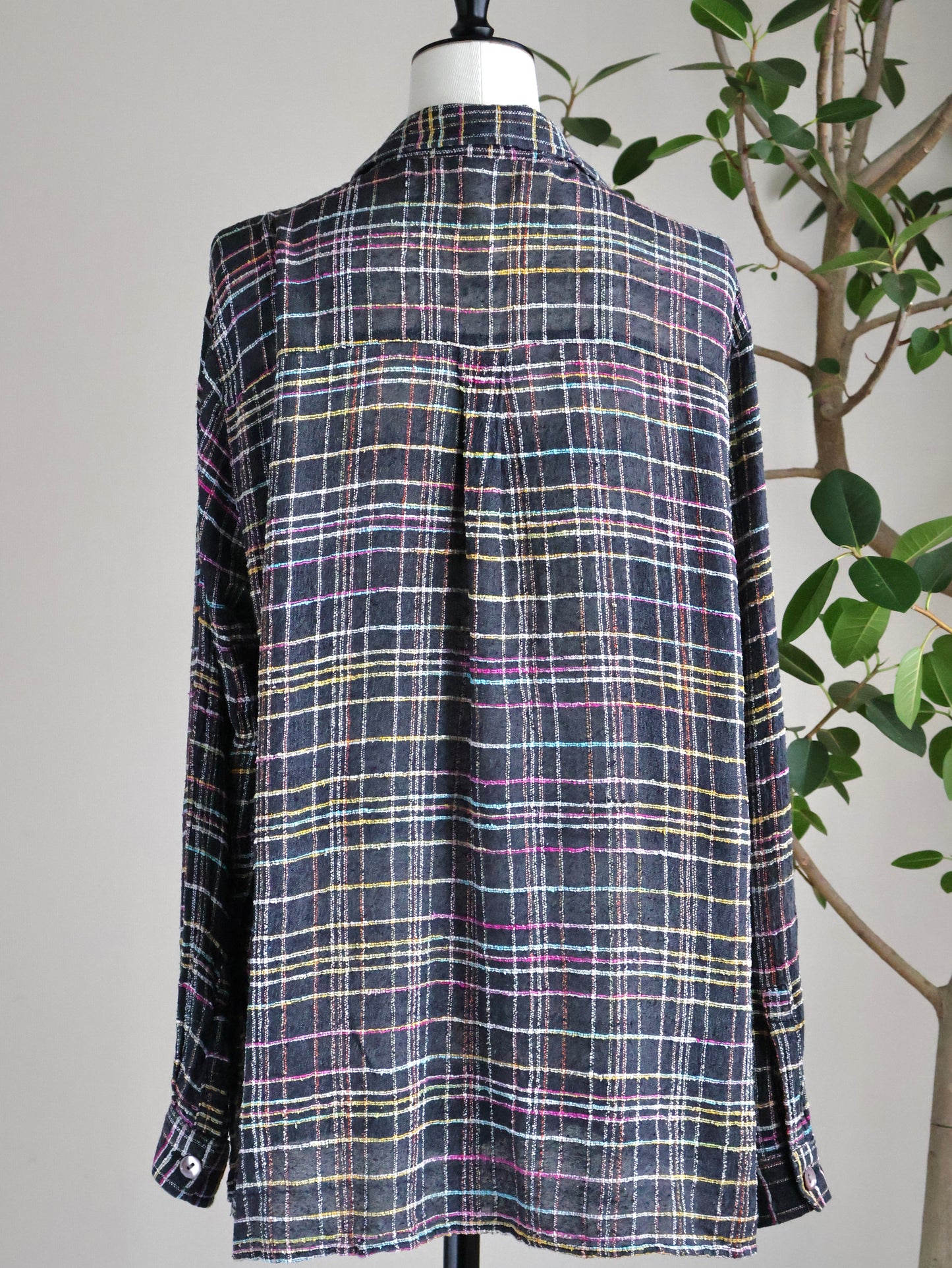 Neon Check Sheer Shirt