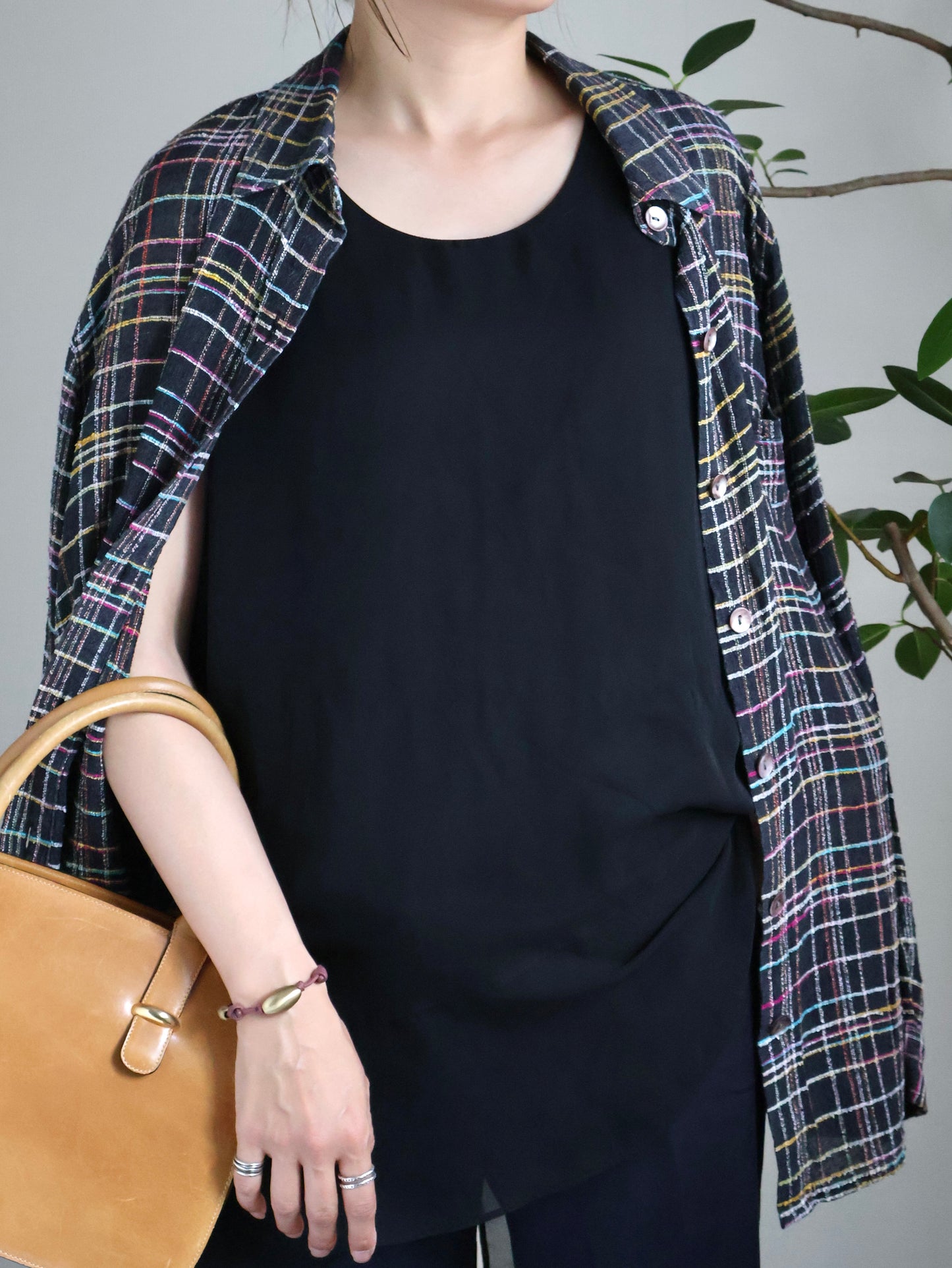Neon Check Sheer Shirt
