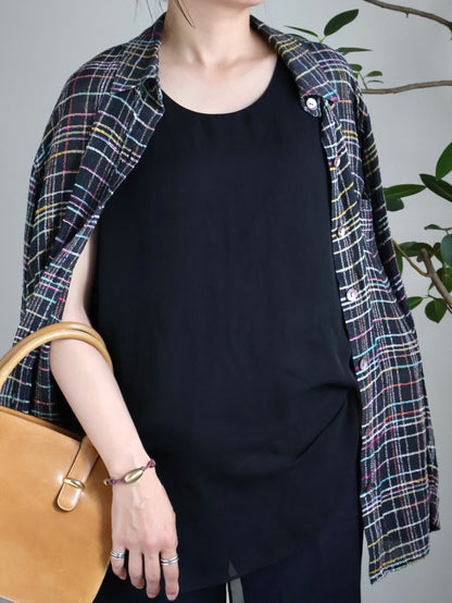 Neon Check Sheer Shirt