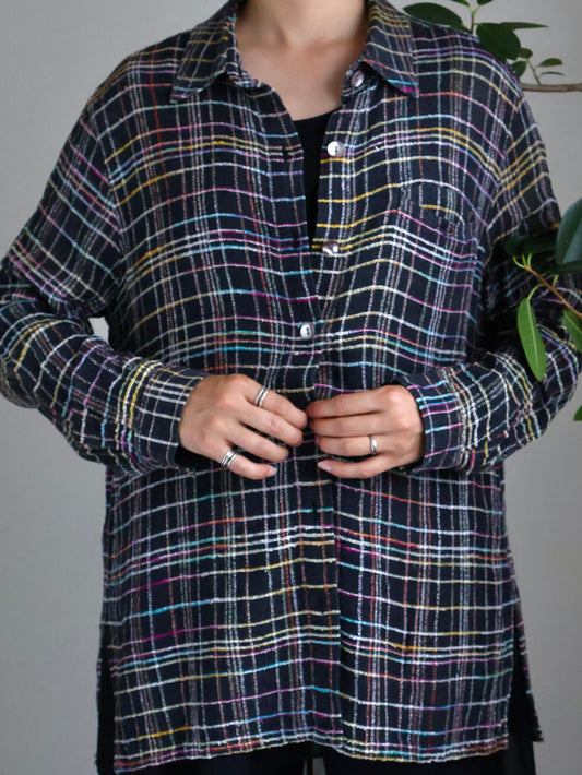 Neon Check Sheer Shirt