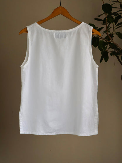 Side Slit Cotton Sleeveless Top
