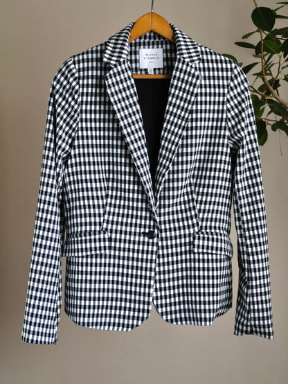 Seersucker Gingham Check Blazer