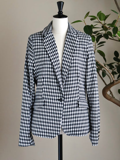 Seersucker Gingham Check Blazer
