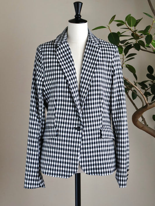 【sizeM-L】Seersucker Gingham Check Blazer
