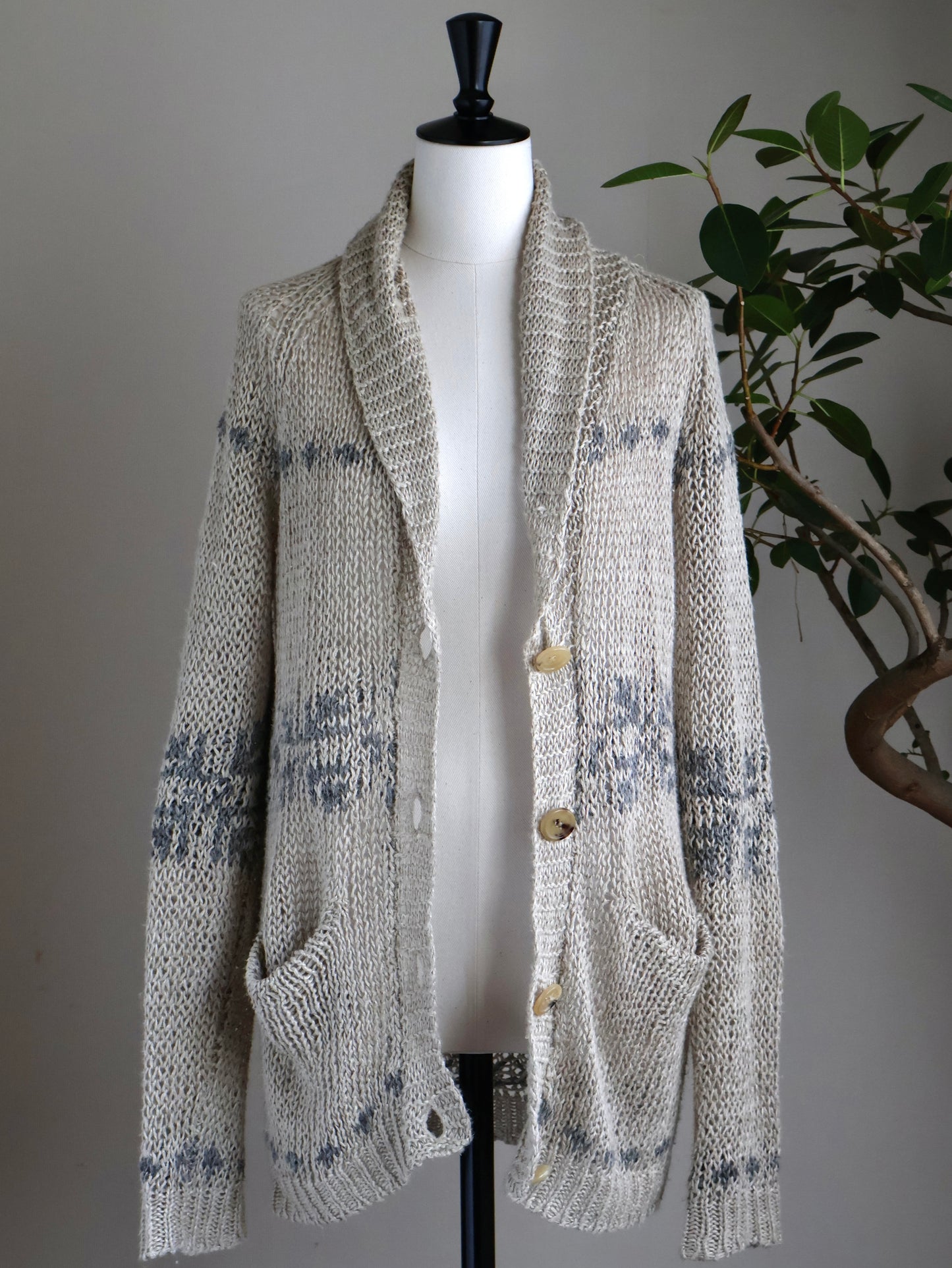 Hemp Shawl Collar Cardigan