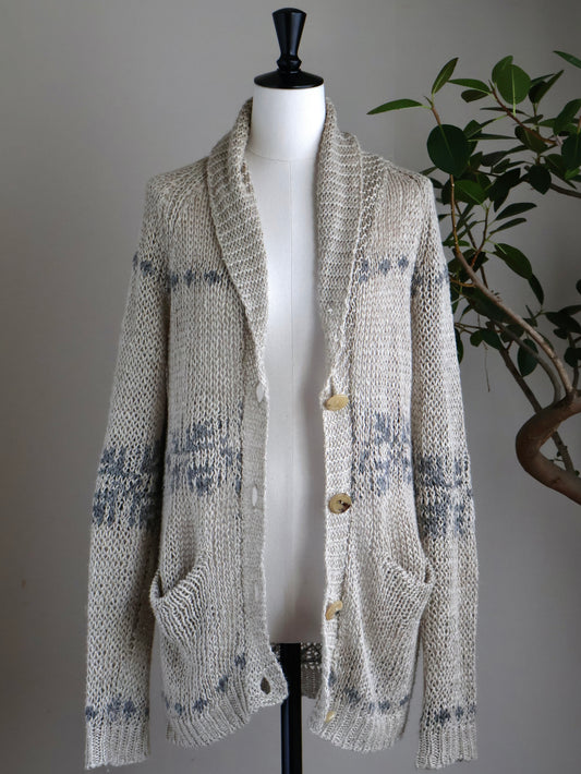 【sizeM-L】Hemp Shawl Collar Cardigan(Made in Italy)