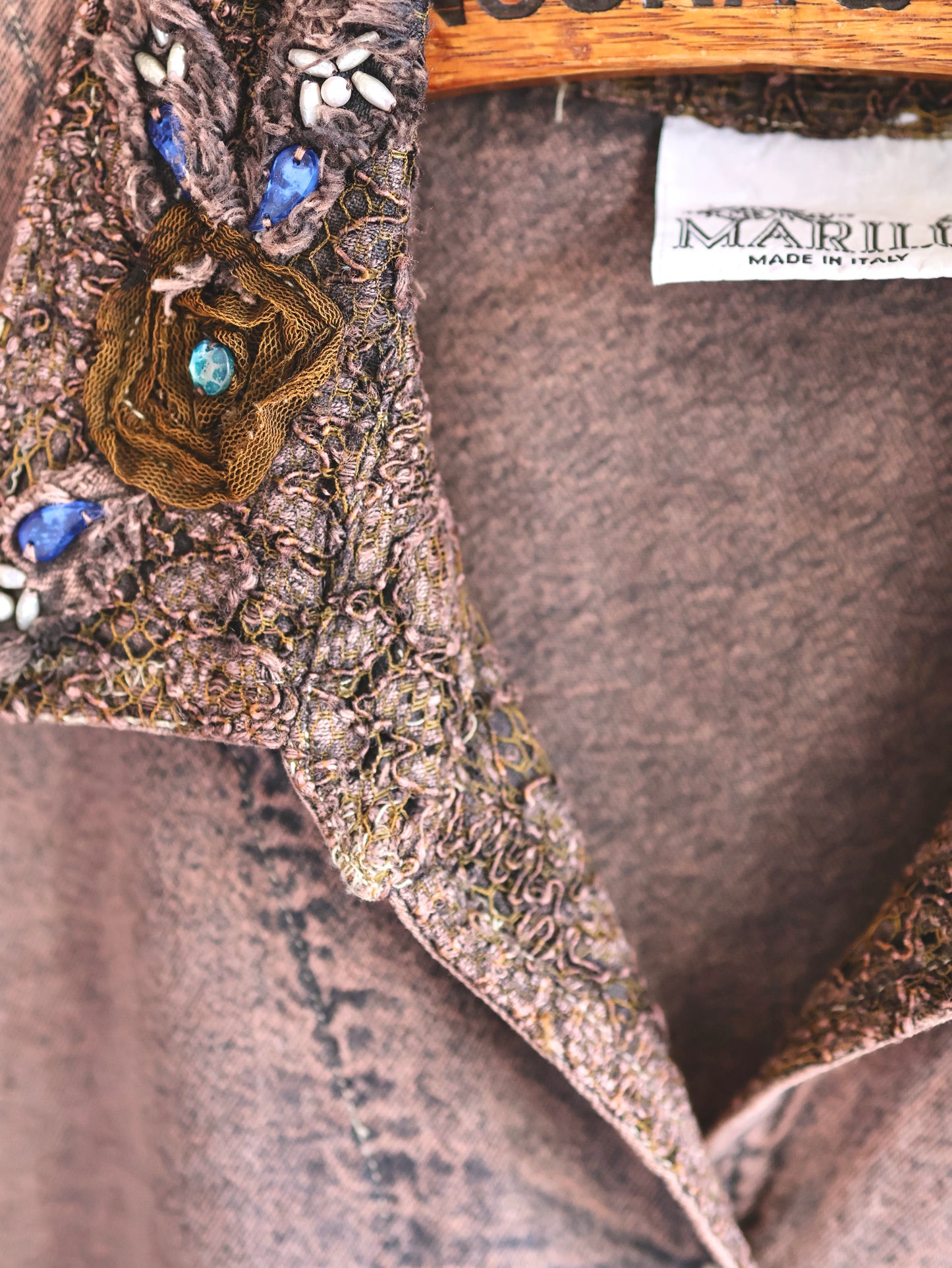 Lace Sleeve Decorative Collar Shirt