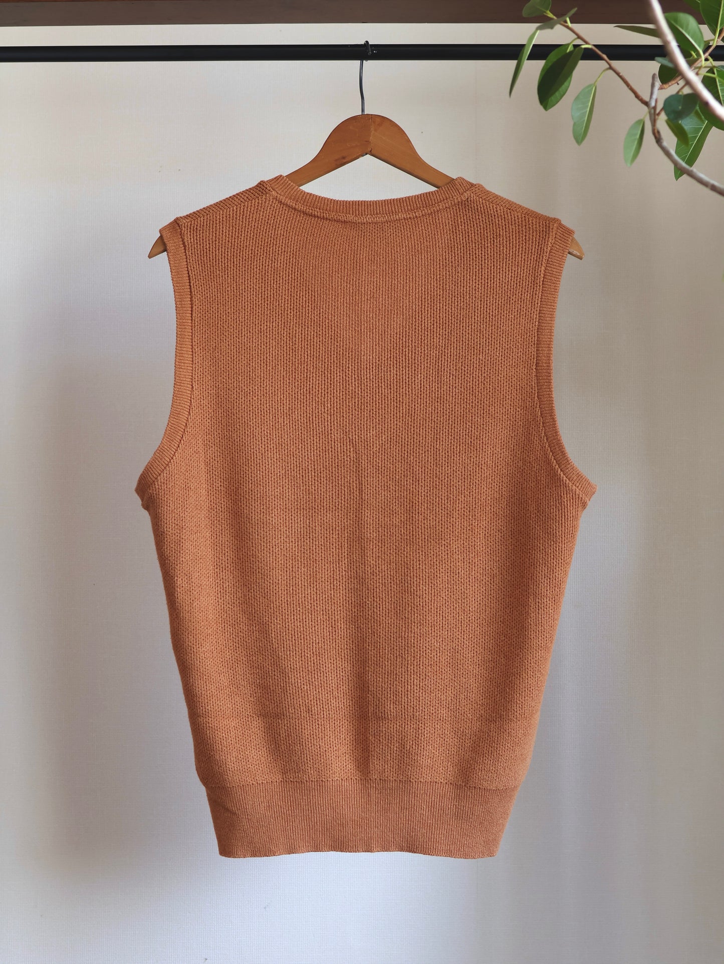 Cotton&Acryl Blend V-neck Vest / Made in Italy