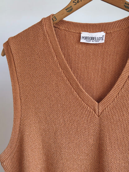 Cotton&Acryl Blend V-neck Vest / Made in Italy