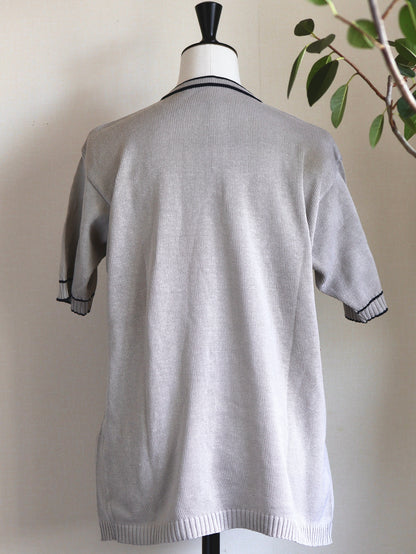 Cotton Henley Neck Short Sleeve Knit
