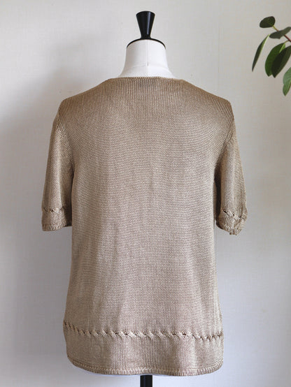 Bronze V-Neck Knit Cardigan