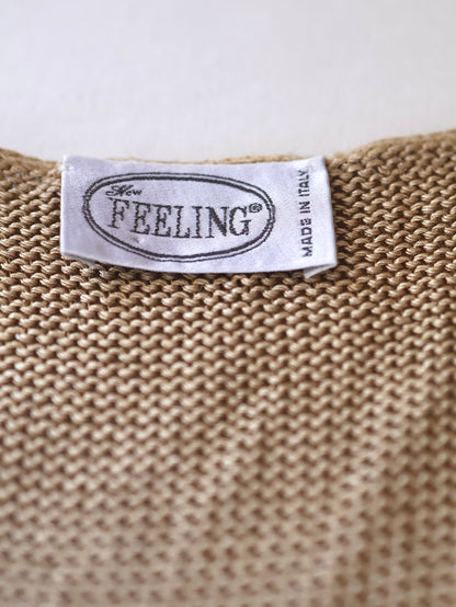 Bronze V-Neck Knit Cardigan