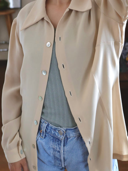 Italian Sheer Long-Sleeve Shirt