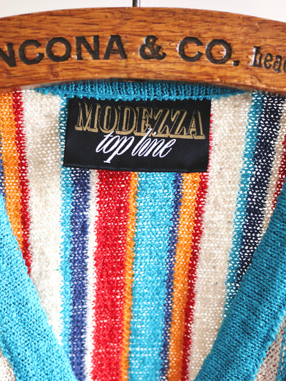 70s-80s Multi-Color Stripe Switching Knit