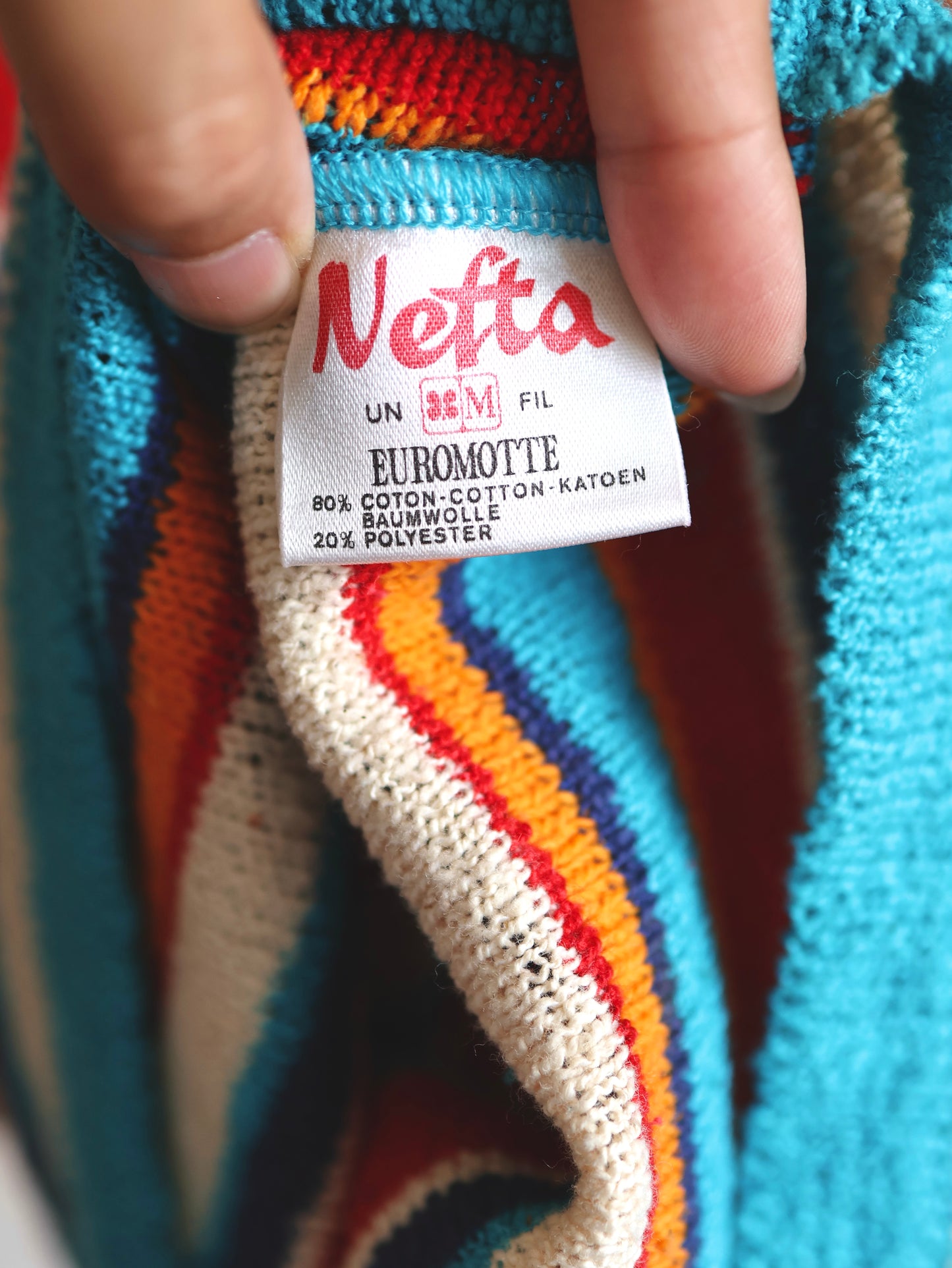 70s-80s Multi-Color Stripe Switching Knit