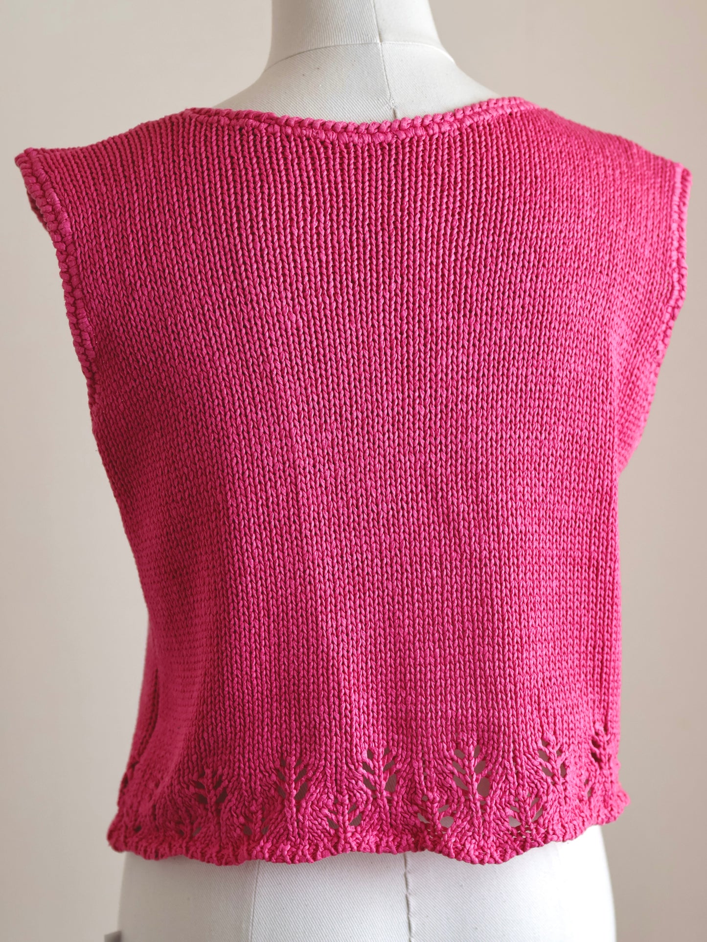Vintage Leaf Embroidery Summer Knit Vest