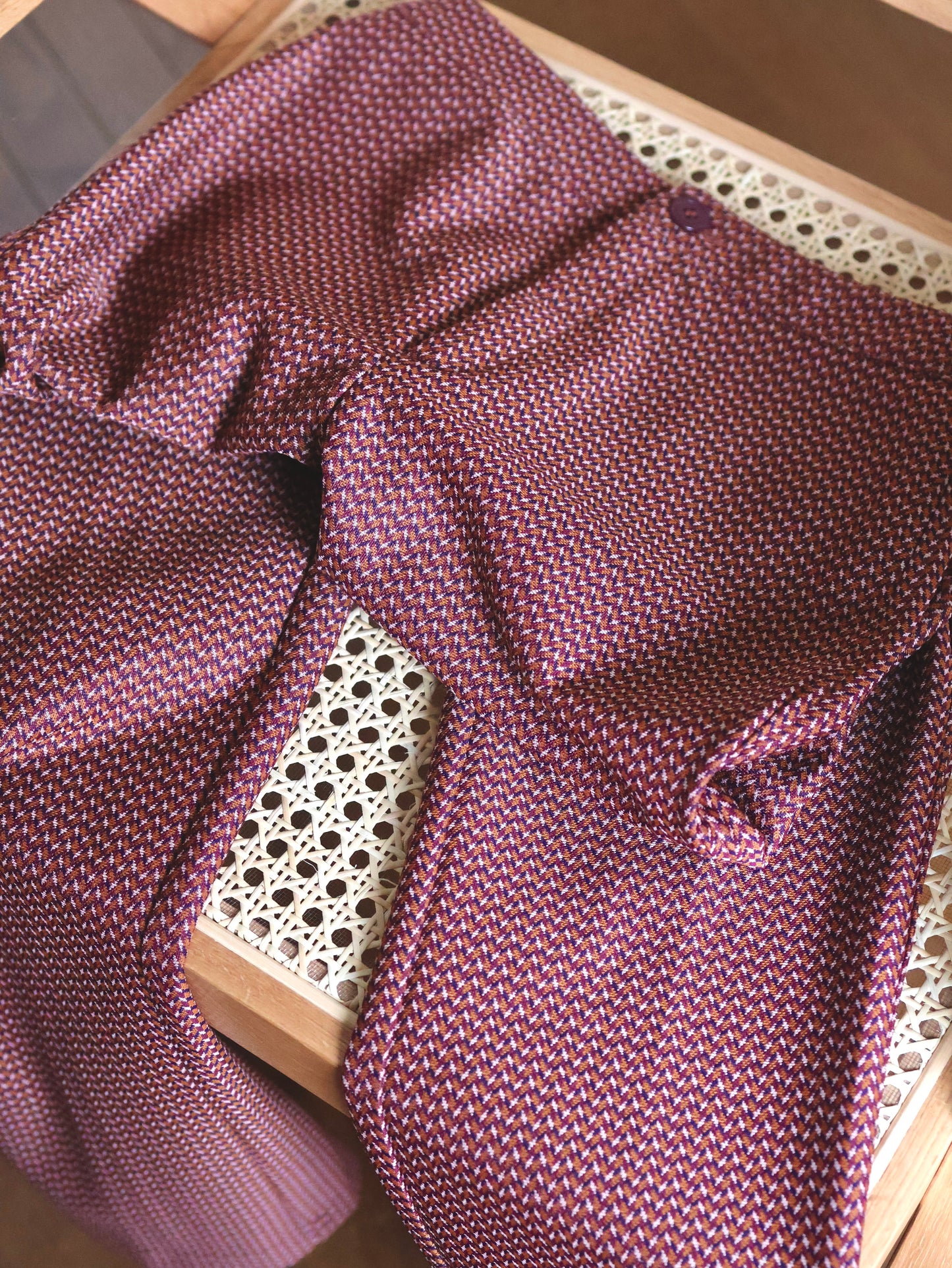 Geometric Pattern Slim Straight Slacks