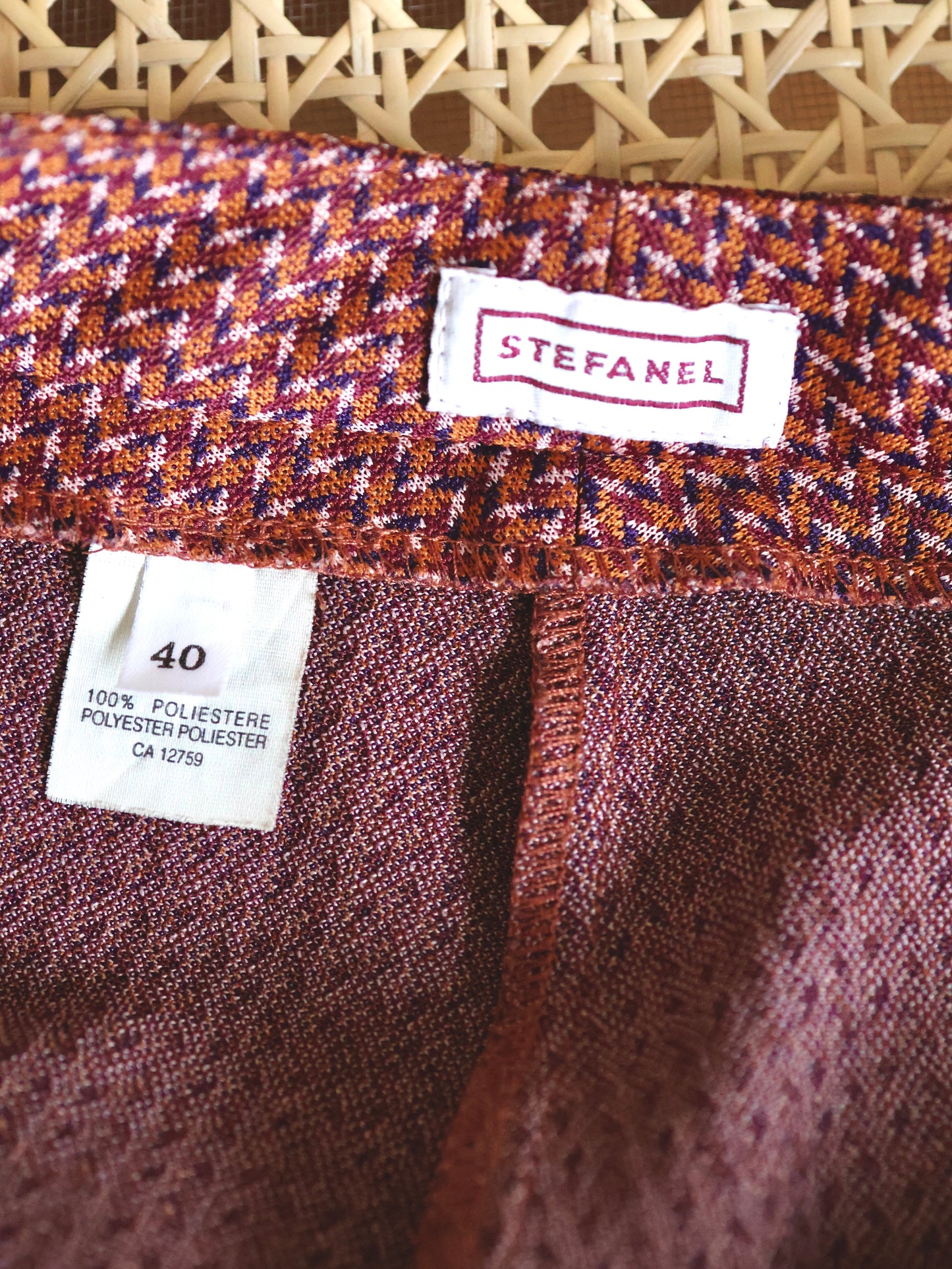 Geometric Pattern Slim Straight Slacks