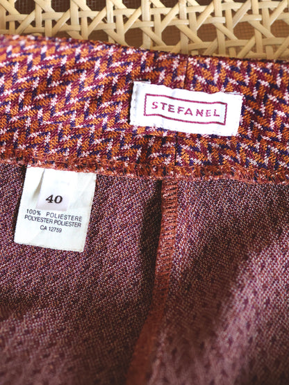 Geometric Pattern Slim Straight Slacks