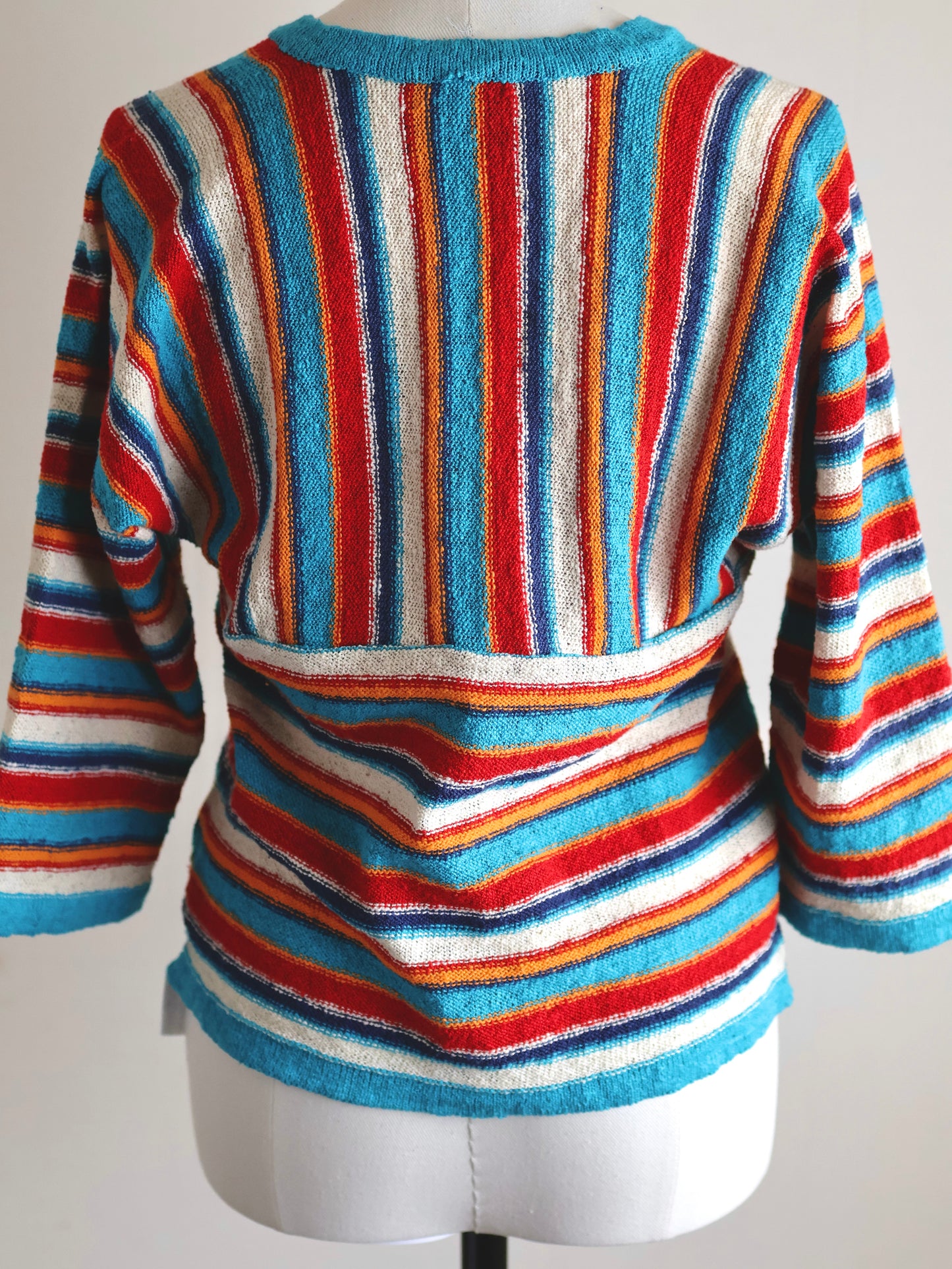 70s-80s Multi-Color Stripe Switching Knit