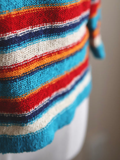 70s-80s Multi-Color Stripe Switching Knit